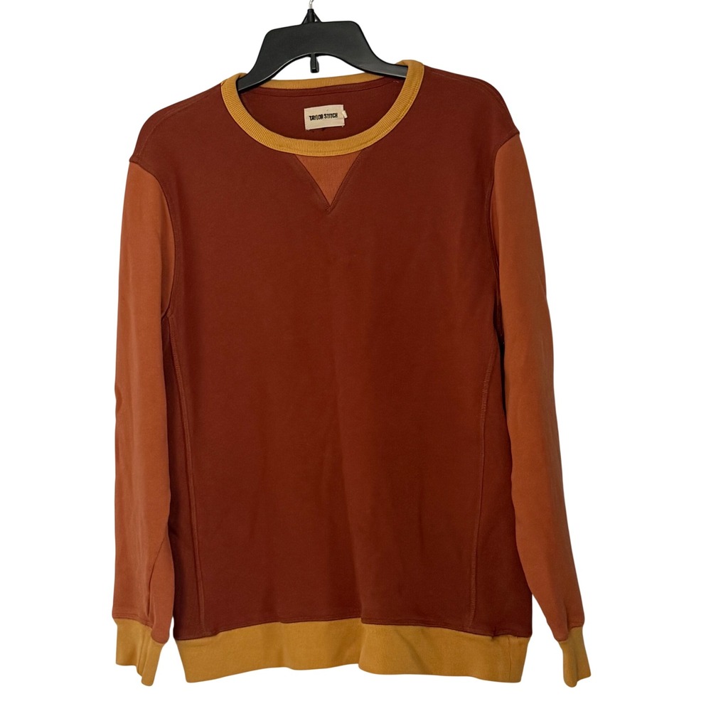 Taylor Stitch Fillmore Crewneck Sweatshirt Campfire Colorblock Pullover - 38